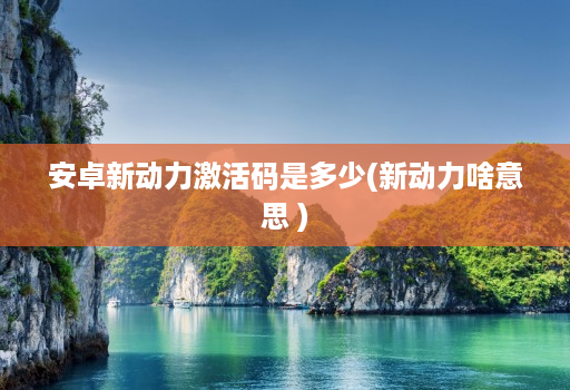 安卓新动力激活码是多少(新动力啥意思 )