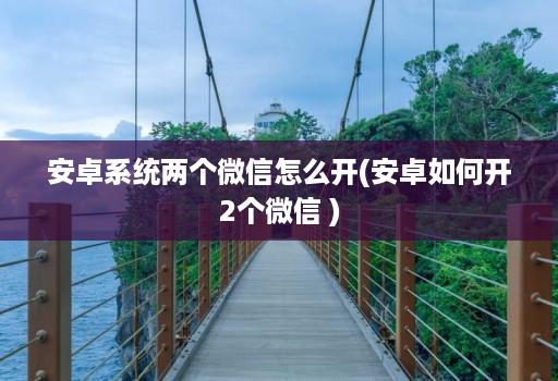 安卓系统两个微信怎么开(安卓如何开2个微信 )