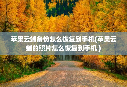 苹果云端备份怎么恢复到手机(苹果云端的照片怎么恢复到手机 )