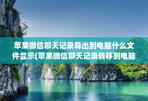 苹果微信聊天记录导出到电脑什么文件显示(苹果微信聊天记录转移到电脑文件里 )