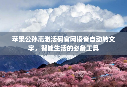 苹果公孙离激活码j9九游会登陆入口官网语音自动转文字，智能生活的必备工具