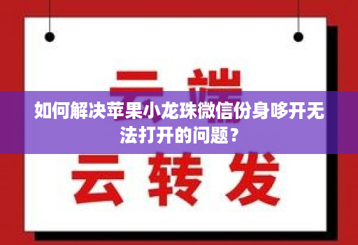 如何解决苹果小龙珠微信份身哆开无法打开的问题？