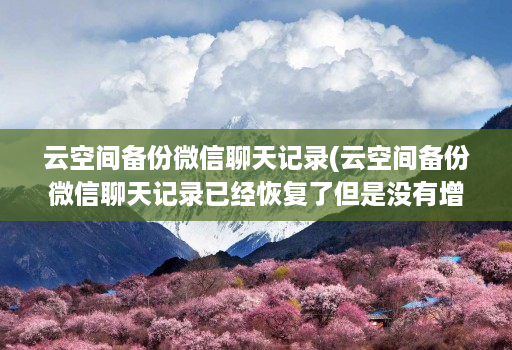 云空间备份微信聊天记录(云空间备份微信聊天记录已经恢复了但是没有增加 )