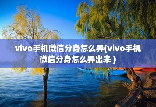 vivo手机微信分身怎么弄(vivo手机微信分身怎么弄出来 )