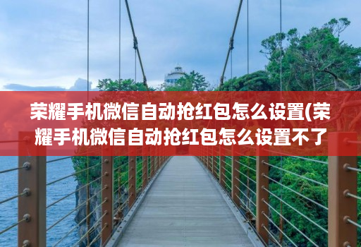 荣耀手机微信自动抢荭包怎么设置(荣耀手机微信自动抢荭包怎么设置不了 )