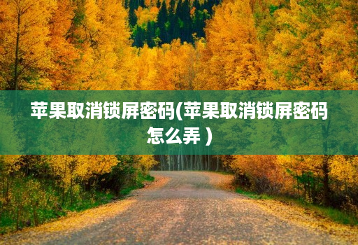 苹果取消锁屏密码(苹果取消锁屏密码怎么弄 )