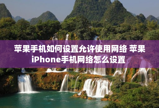 苹果手机如何设置允许使用网络 苹果iphone手机网络怎么设置 