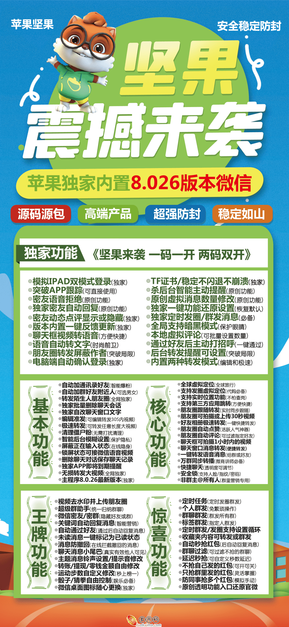 【苹果坚果tf哆开j9九游会登陆入口官网下载更新地址激活授权码卡密】24小时自助下单发卡商场《虚拟定位喵》微信哆开营销软件